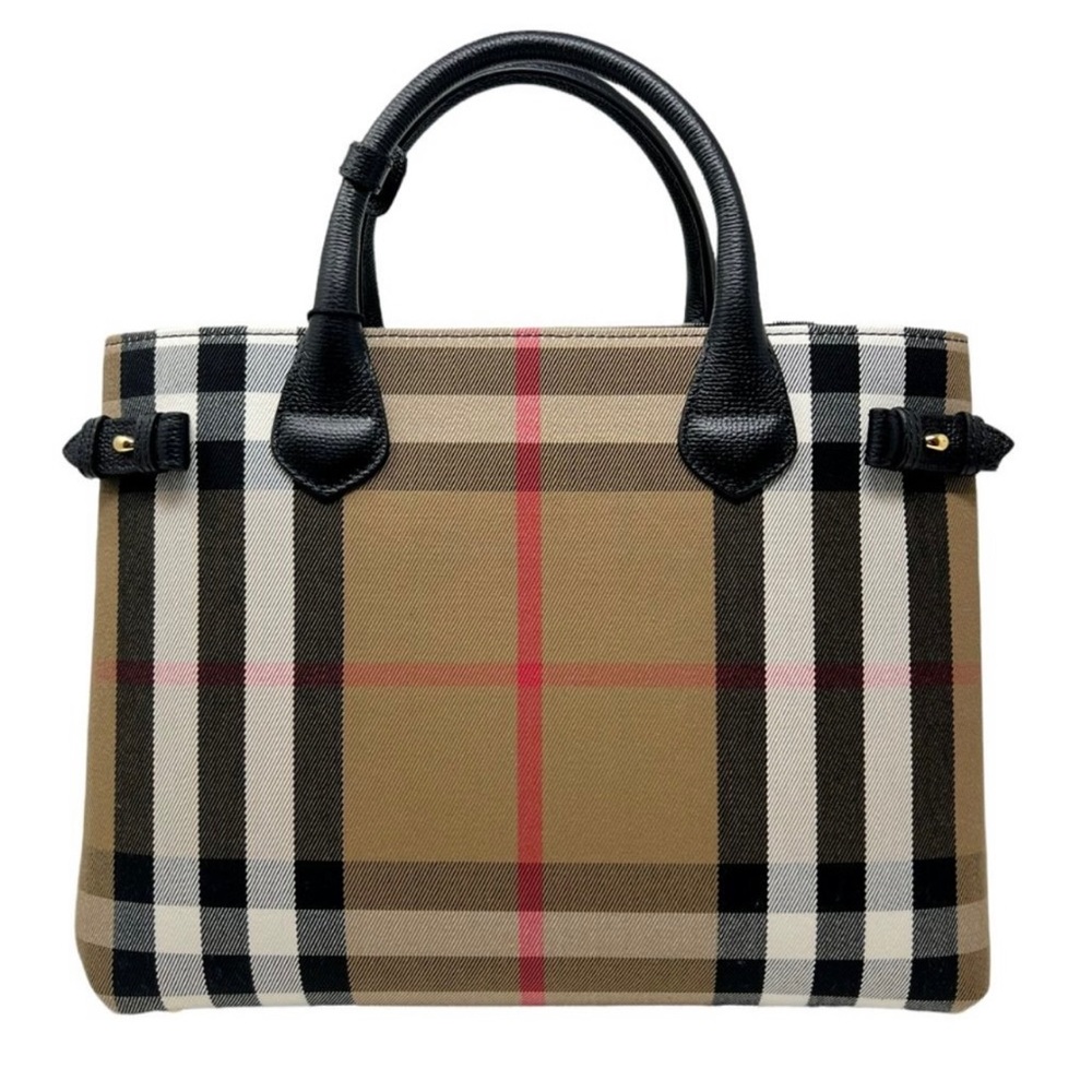 Burberry Banner Tote House Check Derby Canvas Shoulder Bag